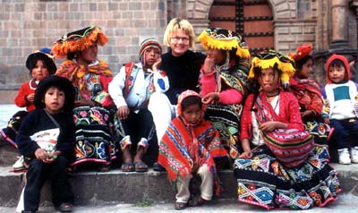 Christina & friends, Cuzco, Peru. Photo by Reed Wilson