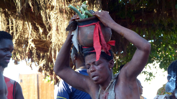 The Drummers preparing for the Voodoo service.
